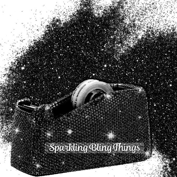 NEW Sparkling Bling Swarovski Crystal Rhinestone Desk Set: Black +Gift! - Picture 2 of 16